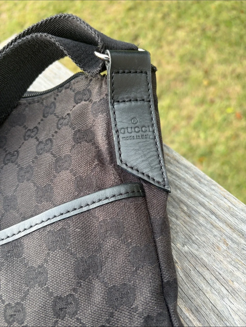 Gucci Messenger charcoal black Monogram Messenger Bag